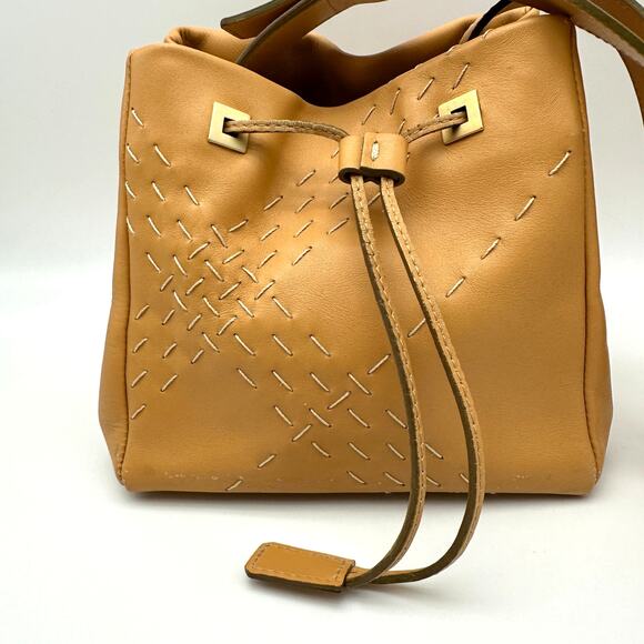 Burberry London Vintage Mustard Yellow Leather Mini Bucket Shoulder Bag - Picture 9 of 13